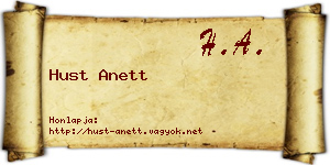 Hust Anett névjegykártya