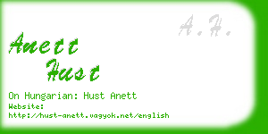 anett hust business card